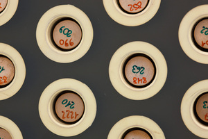 Numbered copper caps with armature