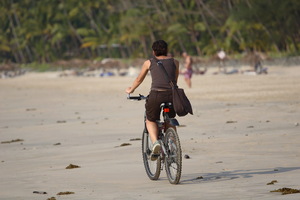 Biking on the beach
